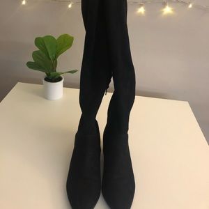 Express over the knee faux suede boots